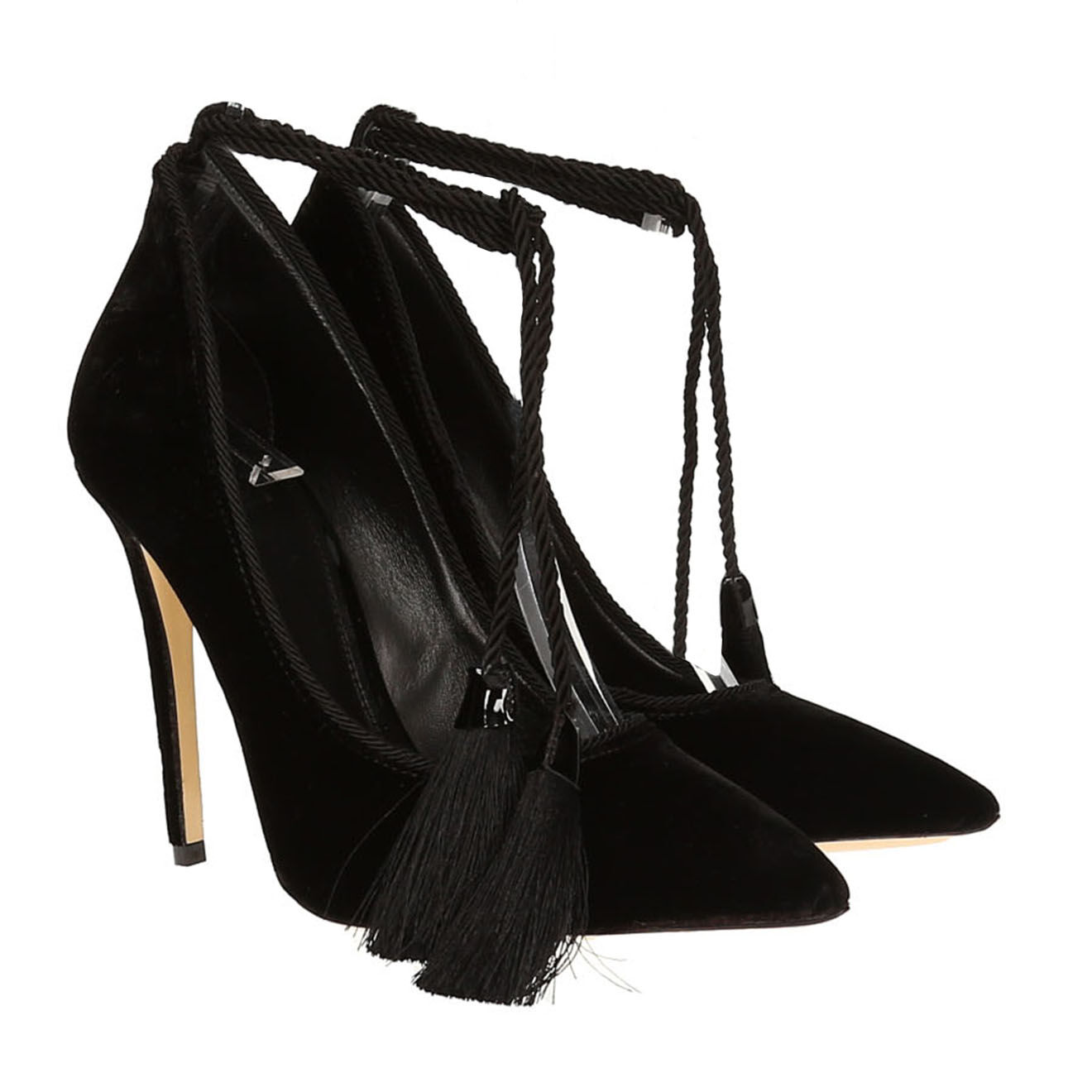 Aleksander Siradekian Escarpins en Velours de Cuir noirs - Talon 11 cm