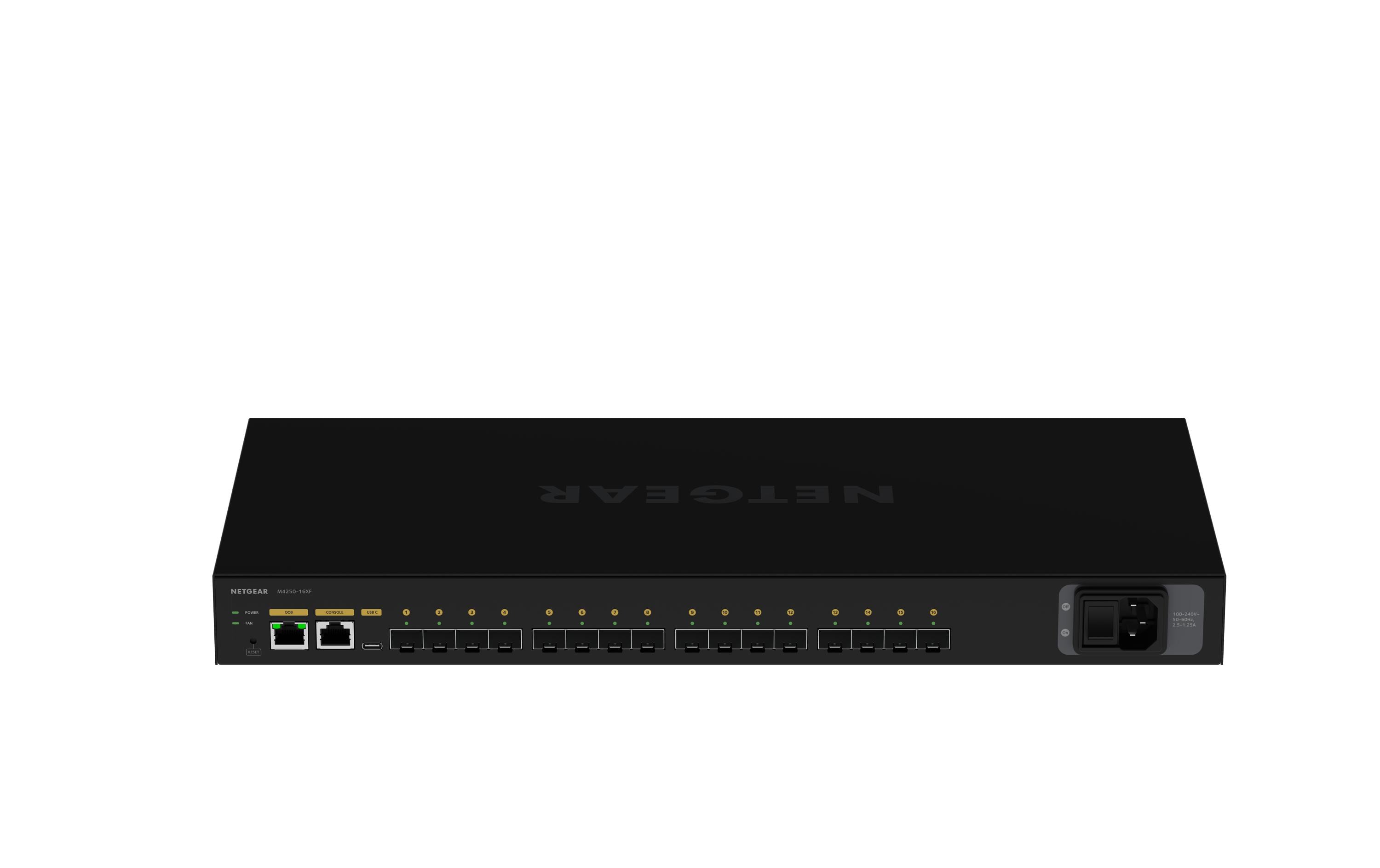 SFP+ Switch AV Line M4250-16XF 16 Port<br>NETGEAR AV Line M4250-16XF 16x1G/10G Fiber SFP+ Managed Switch (XSM4216F)
