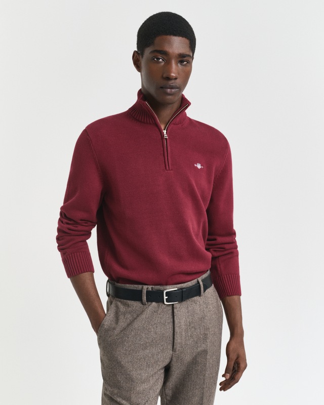 Gant Troyer »CASUAL COTTON HALF ZIP« mit grafischer Logostickerei auf der Brust