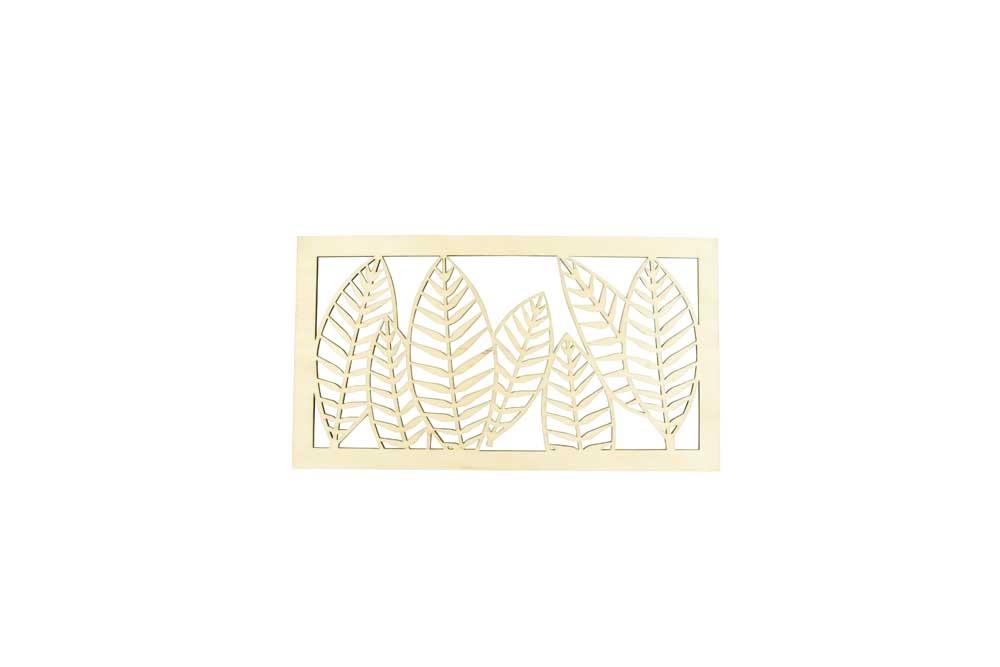 CADRE EN BOIS DECOUPE DECO FEUILLAGE 40 X 22 X 0.45CM
