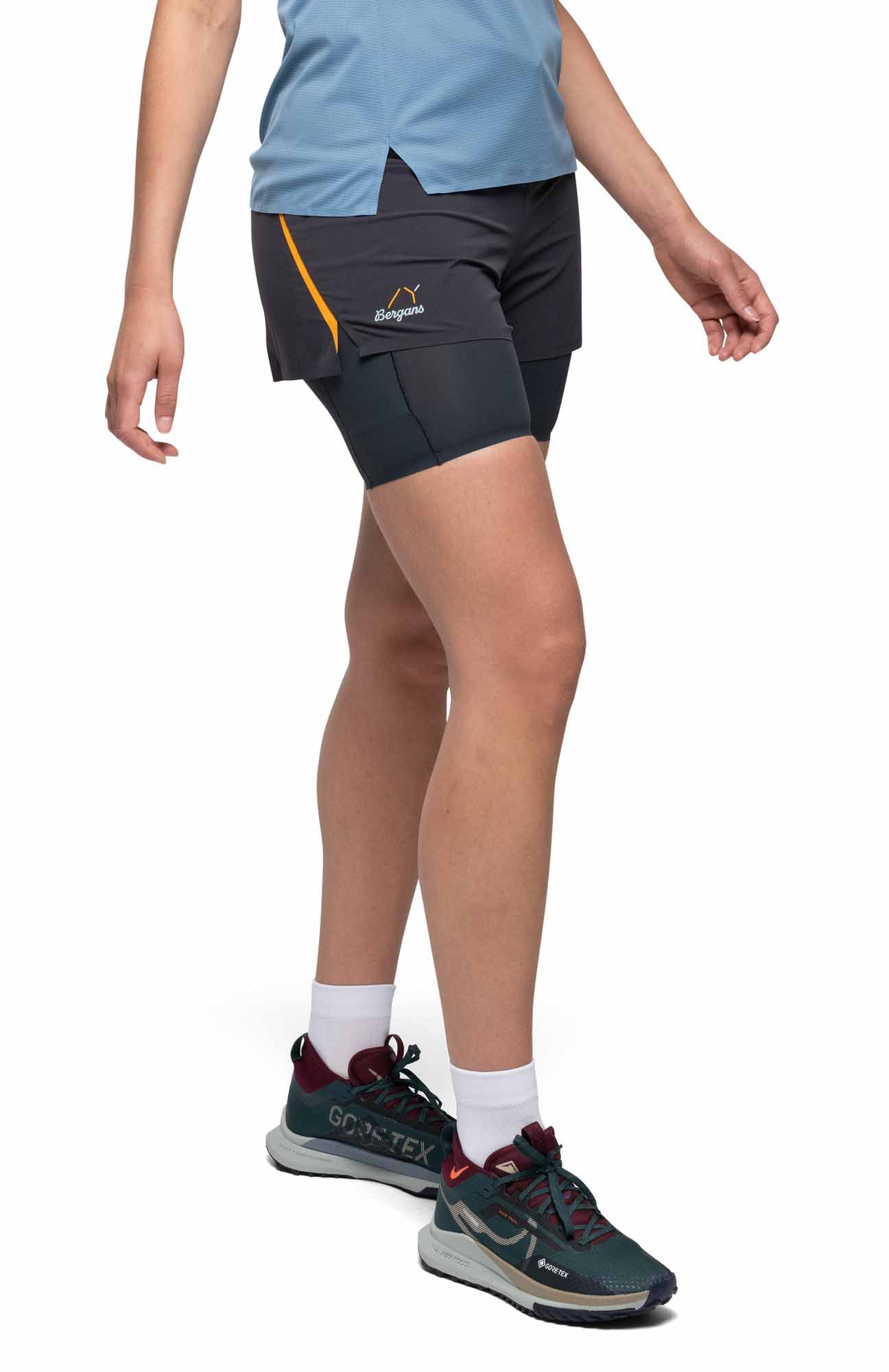 Y LightLine Fast 5'' Shorts Dame Dark Shadow Grey