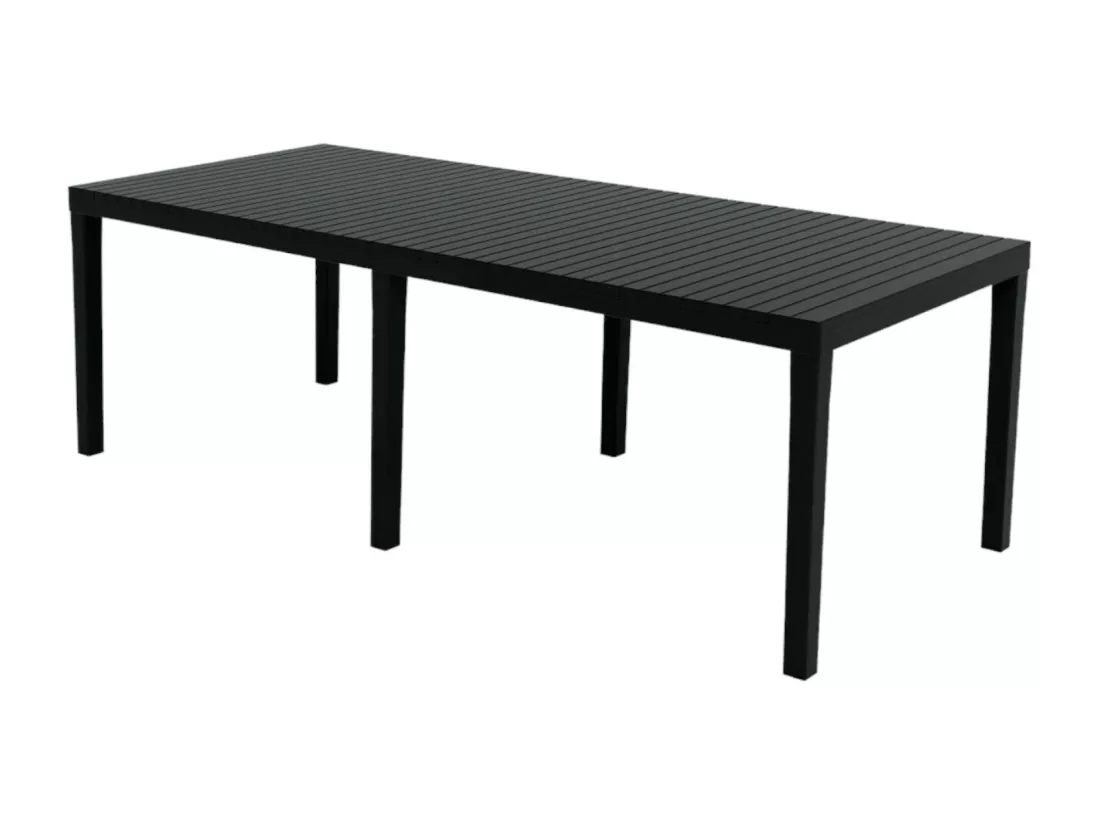Table d'extérieur Susa, Etagère à manger rectangulaire extensible, Table de jardin extensible, 100% Made in Italy, 150x90h72 cm, Anthracite