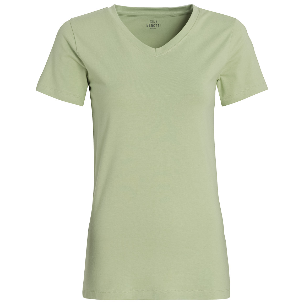Gina Benotti Damen T-Shirt mit V-Ausschnitt hellgrün