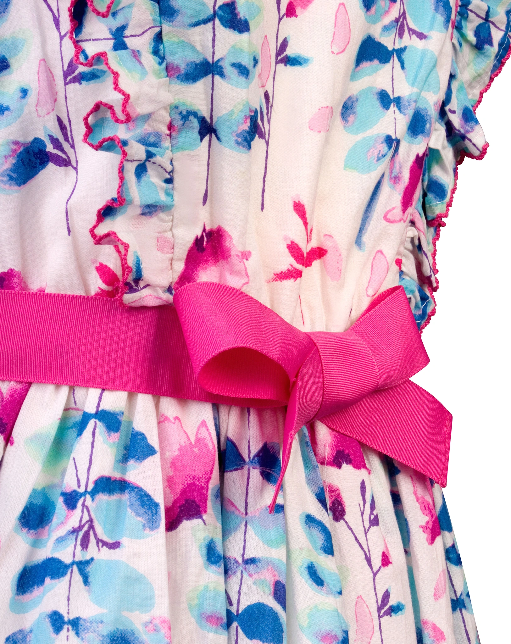 Kurzarmkleid FLOWERS & LEAVES in pink