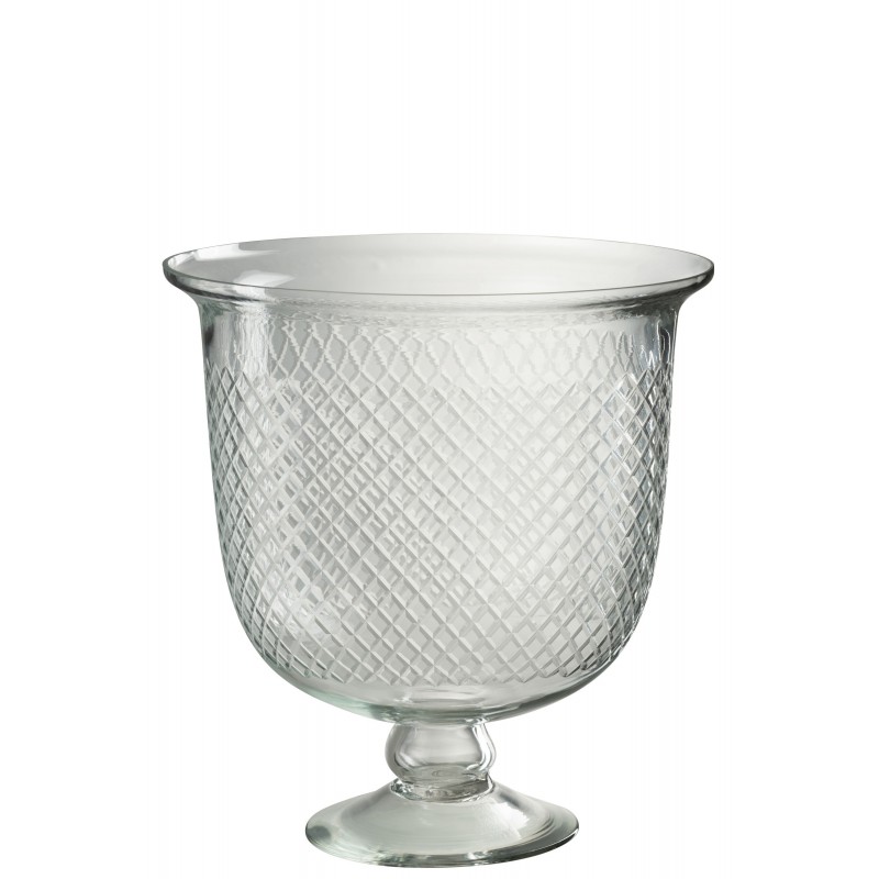 Vase à carreaux en verre transparent 30x30x31 cm