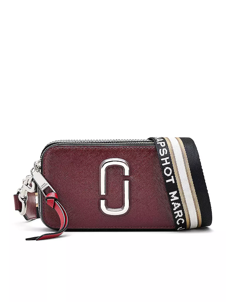 MARC JACOBS Ledertasche - Mini Bag THE SNAPSHOT  dunkelrot