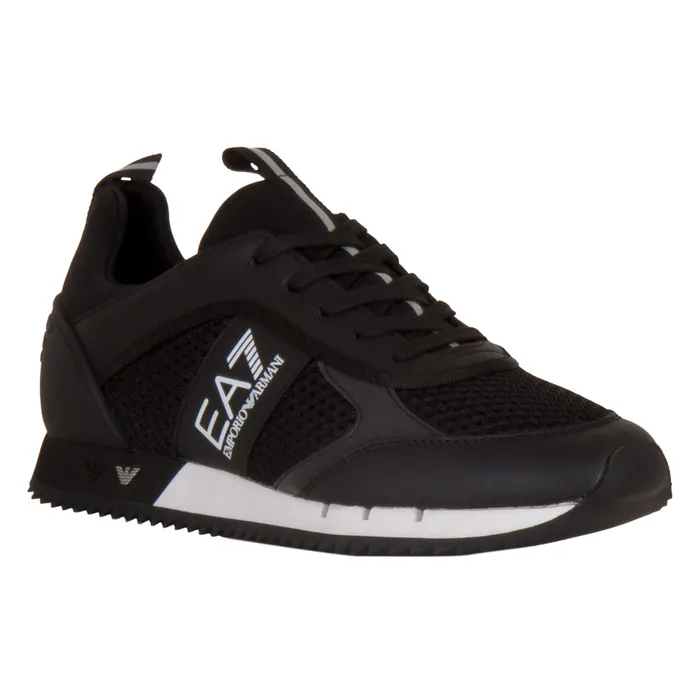 EA7 Black & White Lace Up Sneakers Heren