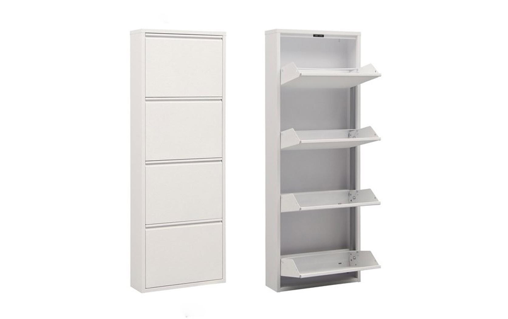 Schuhschrank 50 x 137 x 15 cm, Weiss<br>Schuhregal
