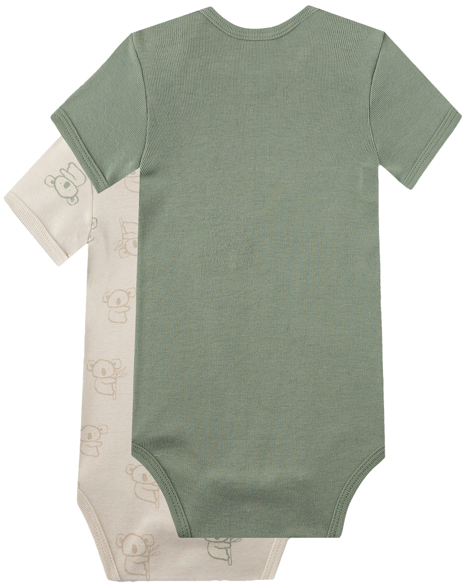 Kurzarm-Body KOALA 2er Pack in kalk