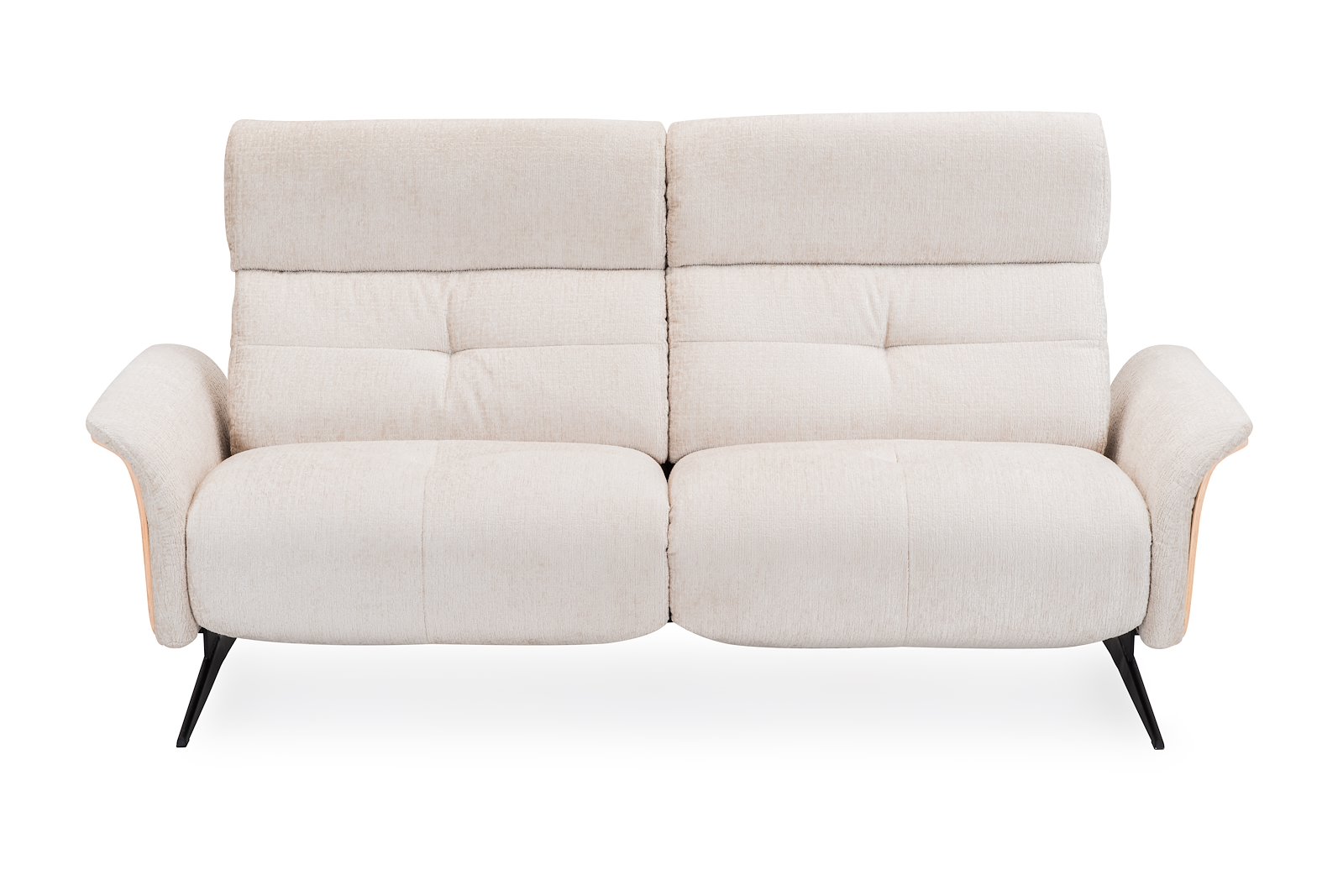 Relax 2-seter Tekstil Fusion 3540 Shell med innebygd manuell justerbar fothviler og nakkestøtte, hvitoljet vange, N9K sorte ben.