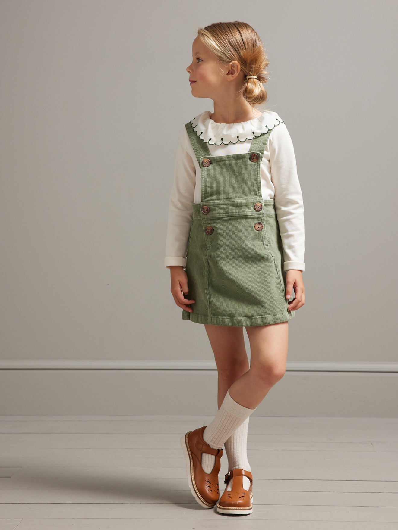 Robe-salopette Fille en velours