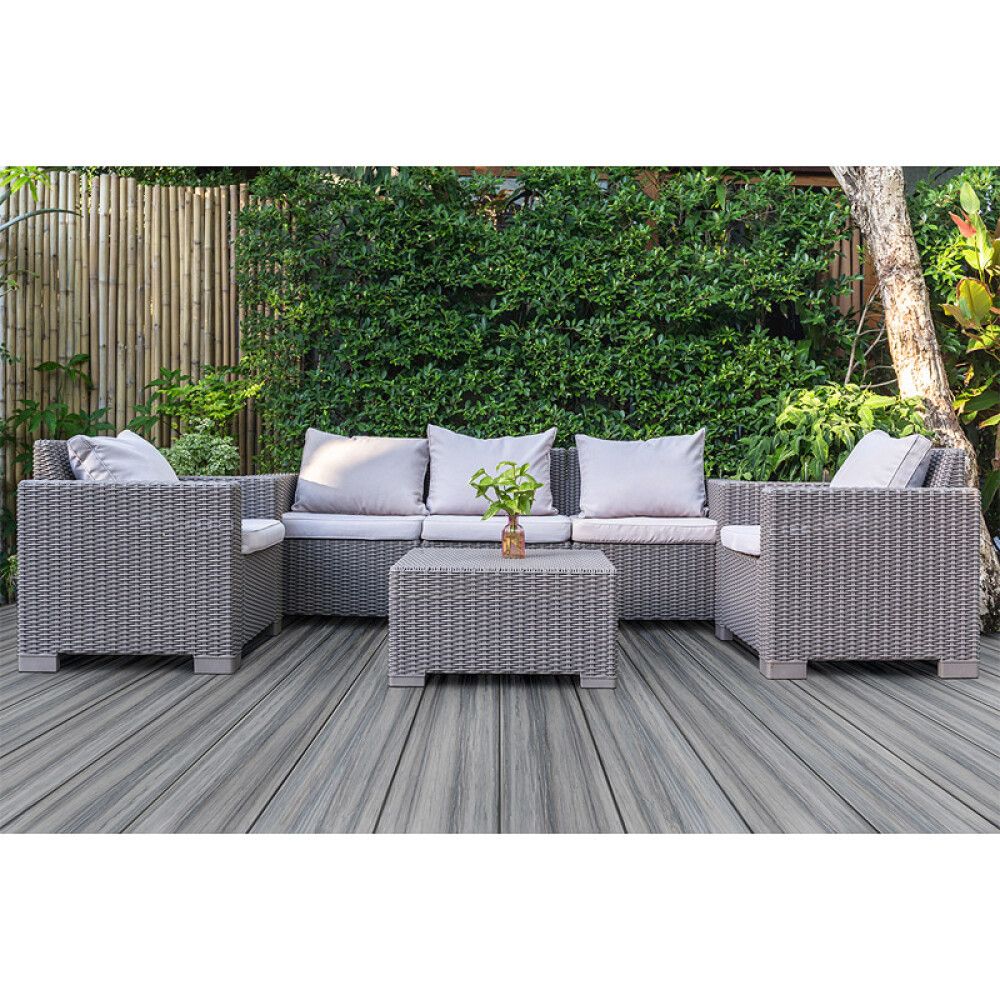 TERRASSEBORD KIRKEDAL HEIMDAL 22X200X6000MM SVART/GRÅ