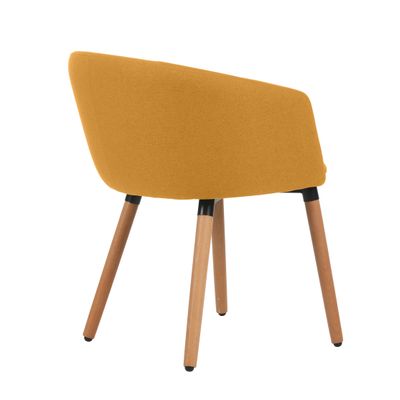 Fauteuil ARCO - 4 pieds bois - jaune safran