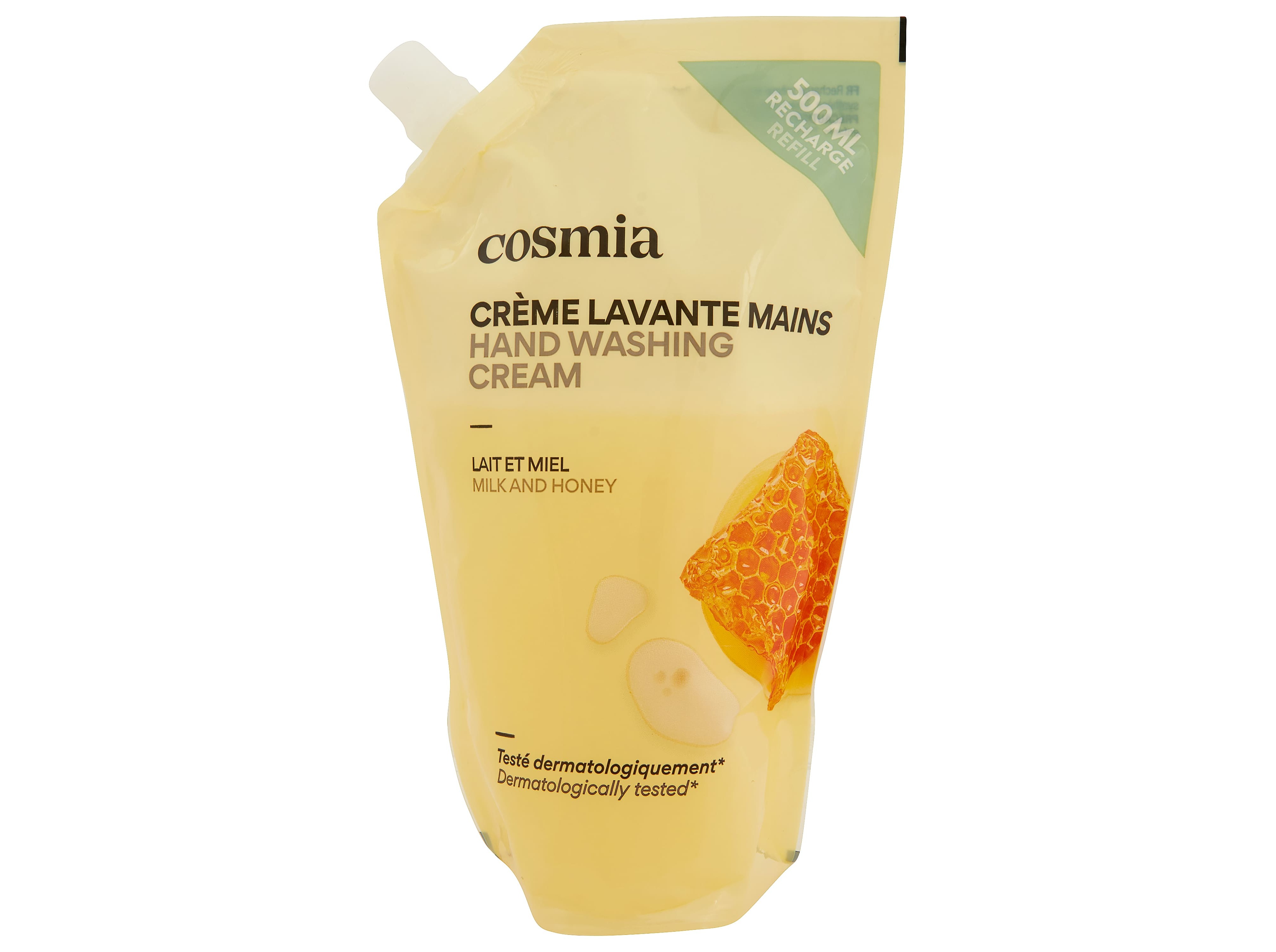 SABONETE LÍQUIDO COSMIA RECARGA LEITE E MEL 500ML