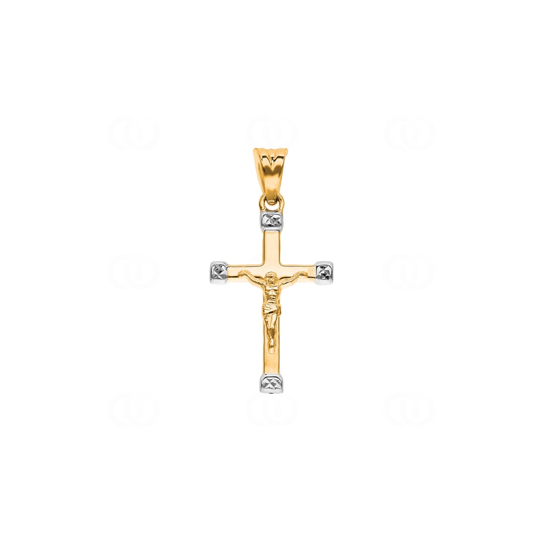 Anhänger 750/18 K Gelbgold Kreuz mit Jesus 28 x 17mm