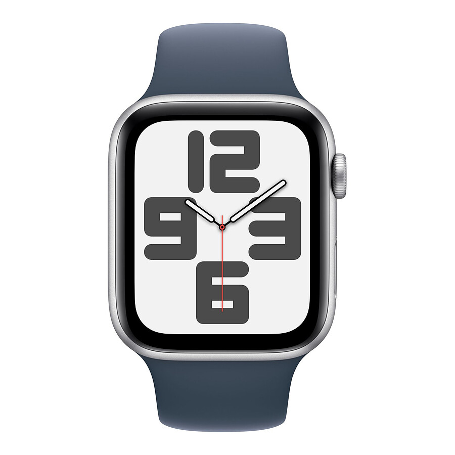 Apple Watch SE GPS (2023) (Argent - Bracelet Sport Band Bleu) - 44 mm - Taille S/M
