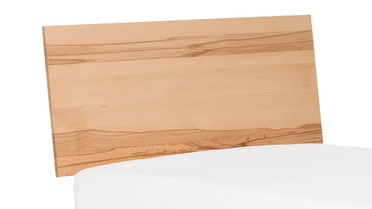 Bed Sky met hoofdbord hout en poten metaal beuken