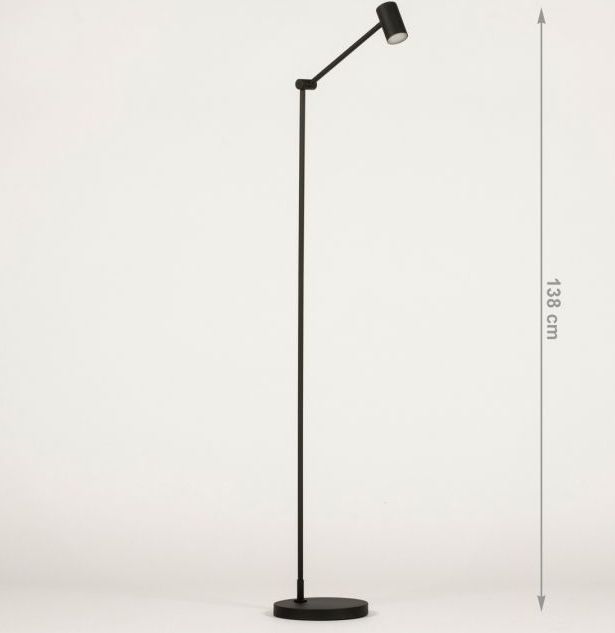Oplaadbare Vloerlamp - Zwart - Met Knikarm en USB Kabel
