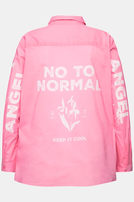 Bluse, oversized, Rücken Statement-Druck
