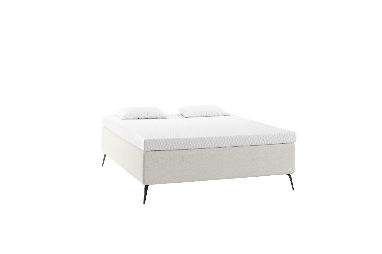 Zoe kontinentalseng Tekstil Dream Cotton, Integrert overmadrass og Diamond legs 19cm sort
