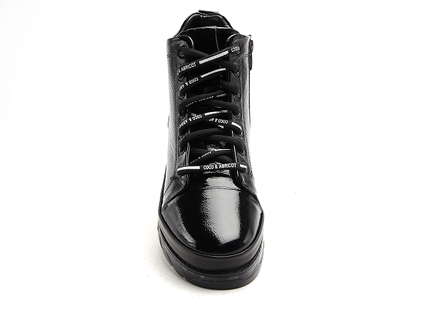 Coco abricot boots bottine plates femme sabaillan vernis noir