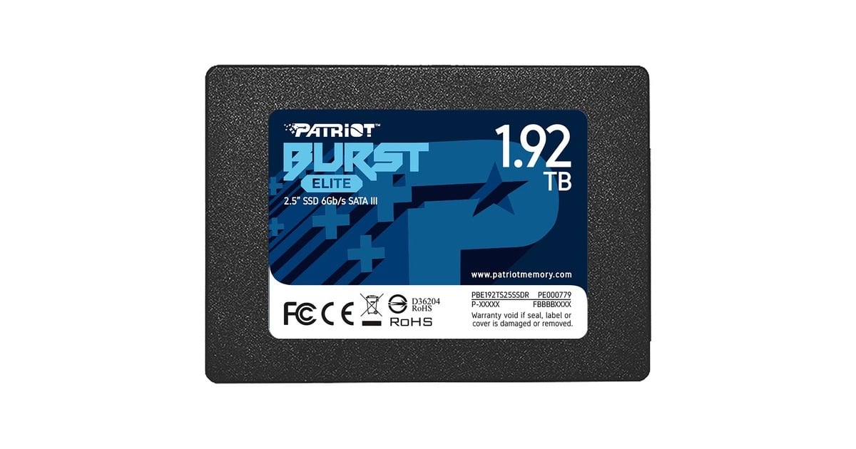 PatriotBurst Elite 1.92 TB SSD  (Zwart, PBE192TS25SSDR, SATA 6 Gb/s)