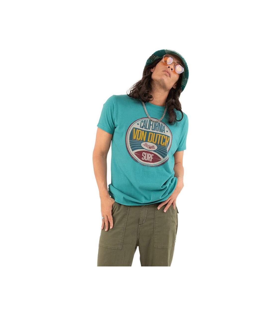 T-shirt col rond regular fit homme en coton Round