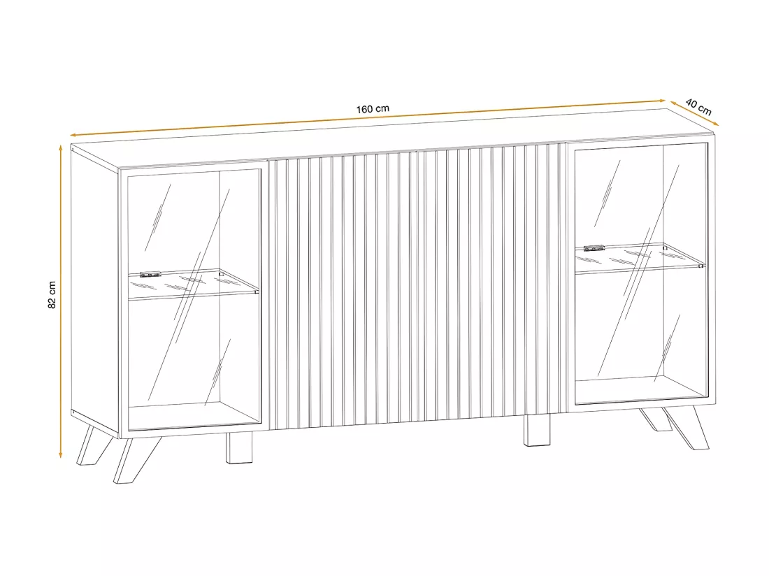 Buffet design NIELSEN – 160 cm avec éclairage LED intégré