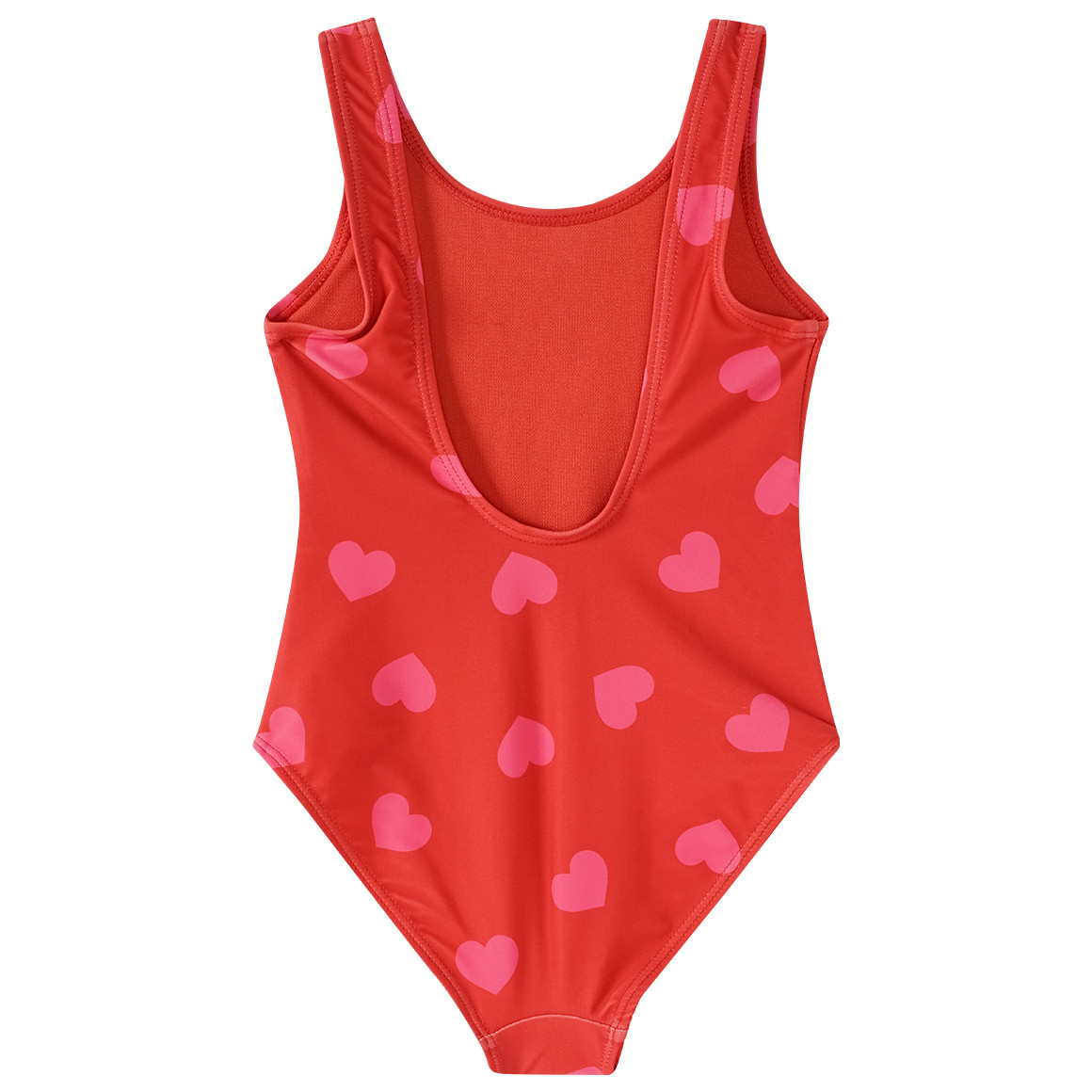 Famy Mädchen Badeanzug mit Herz-Allover rot