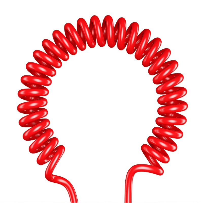 (1.2m) 3.5mm Audio AUX Klinke Stecker Spiral Kabel mit vergoldeten Kontakten - Schwarz