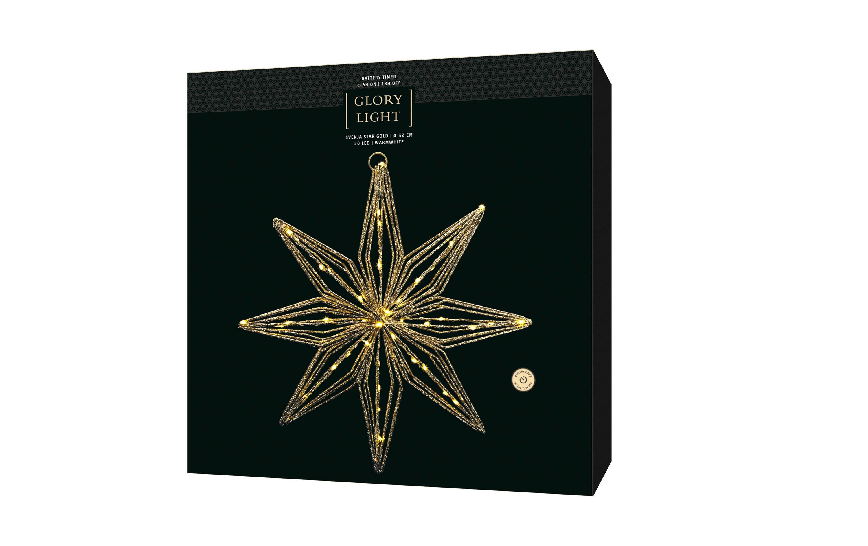 Fensterhänger Svenja Stern, Ø 32 cm, GoldLED-Fensterhänger