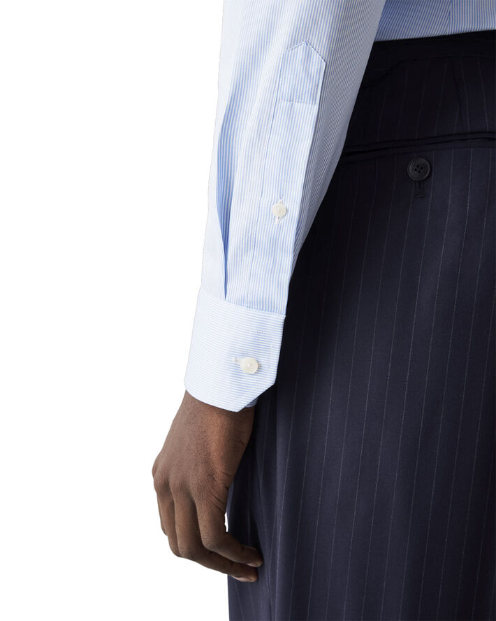 ETON Slim Fit Light Blue Fine Stripe Signature Twill Shirt Blå