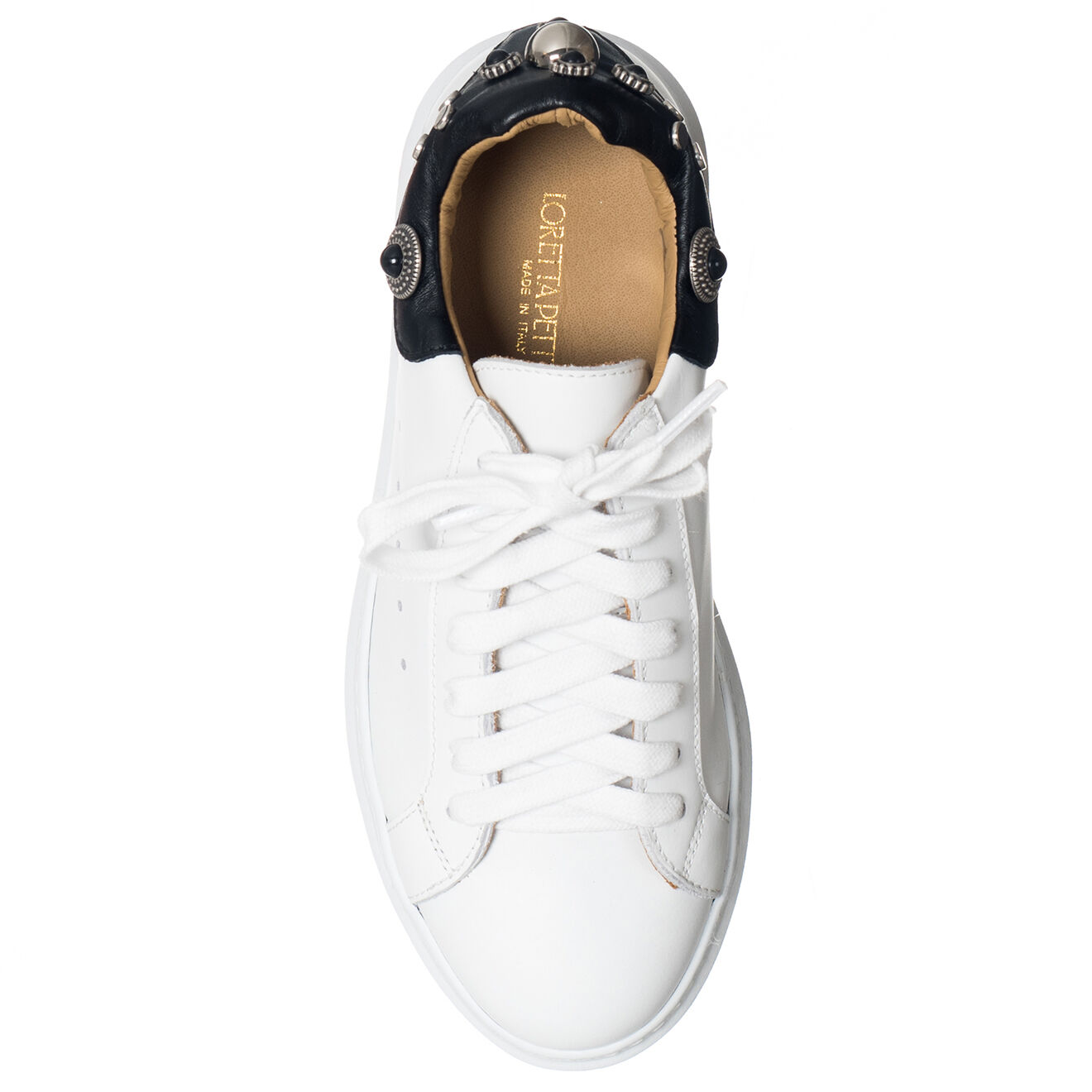 Loretta Pettinari Sneakers en Cuir Alex MQ blanc/noir