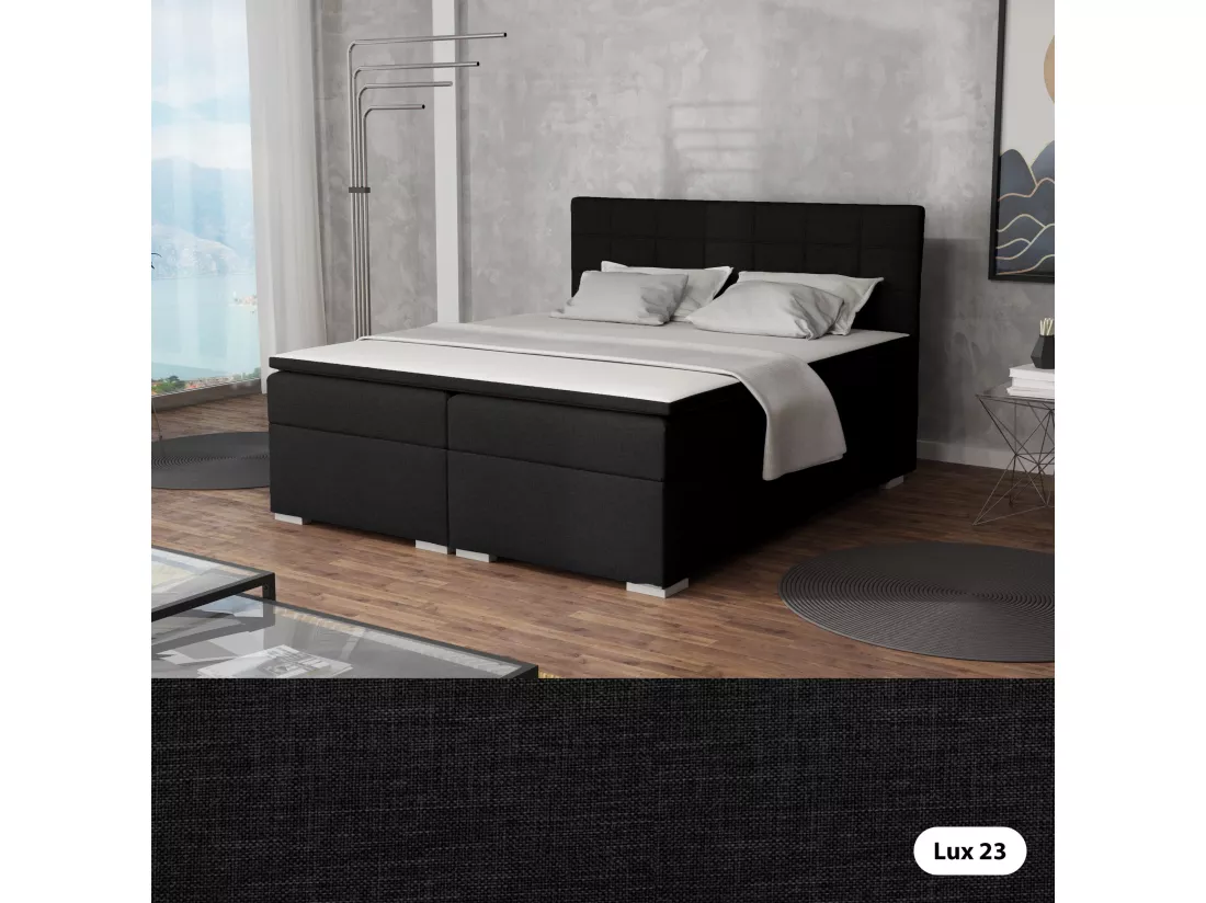 LIT BOXSPRING avec rangements pour la literie Torland, 180x200 cm, Lux 23 (Noir)