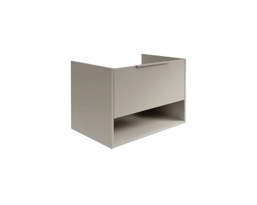 Badkamermeubelset FACKELMANN B.Paris BxHxD 705 x 493 x 465 mm Frontkleur cubanitgrijs met glazen wastafel