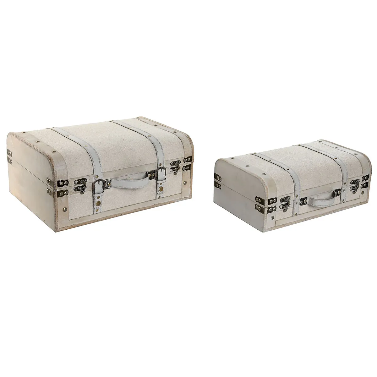 Pegane Coffres Polyester Blanc (Lot de 2)