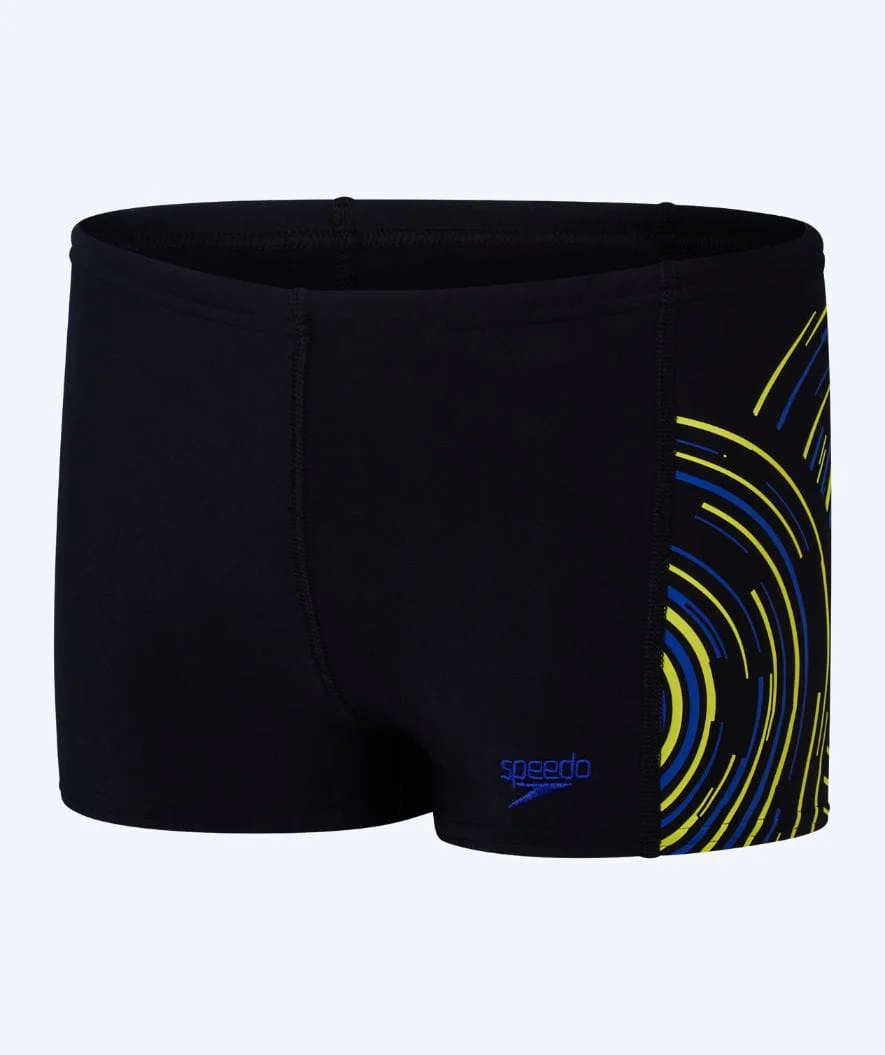 Speedo aquashorts til drenge - Plastisol Placement - Sort/blå/gul