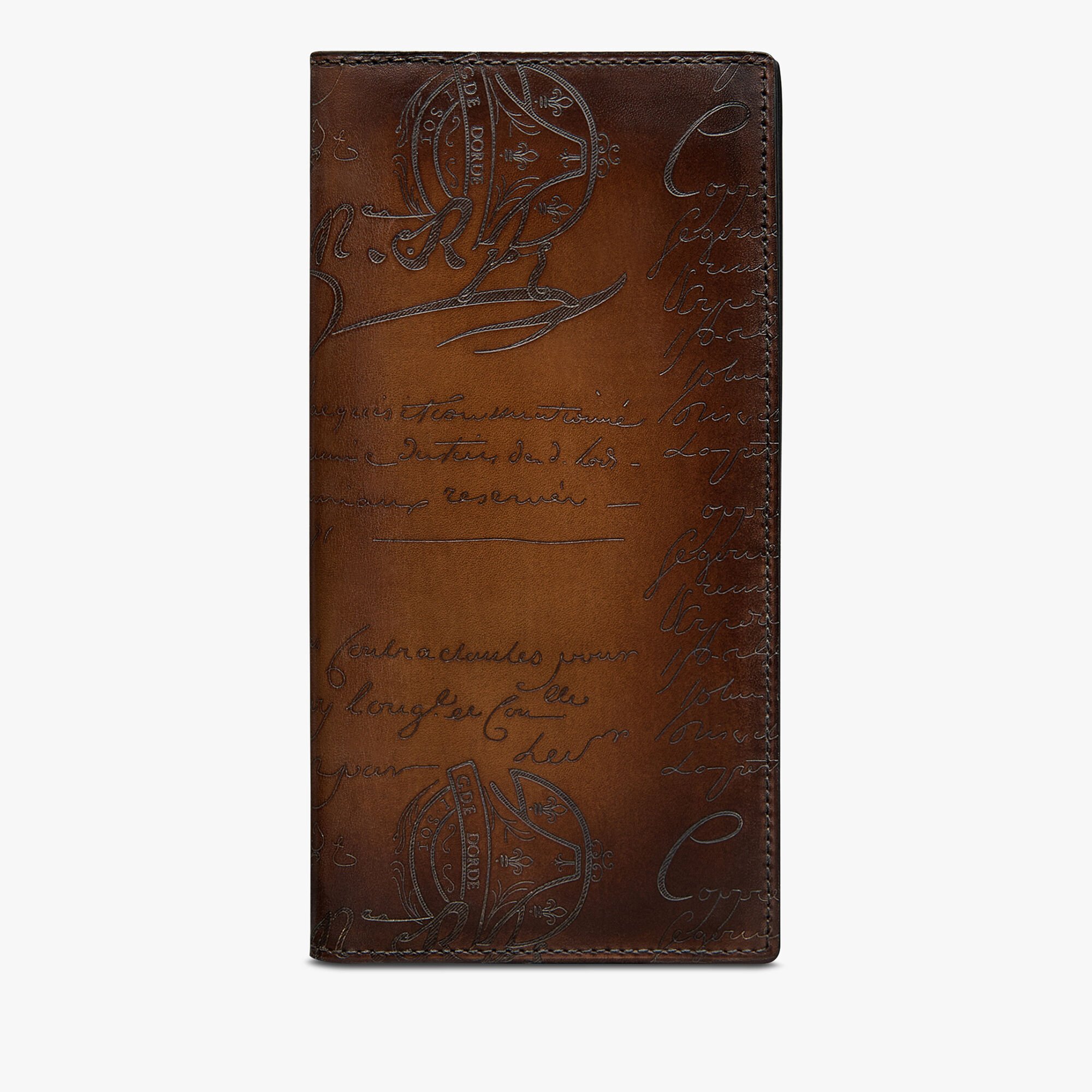 Portefeuille Long Zippe Santal En Cuir Scritto