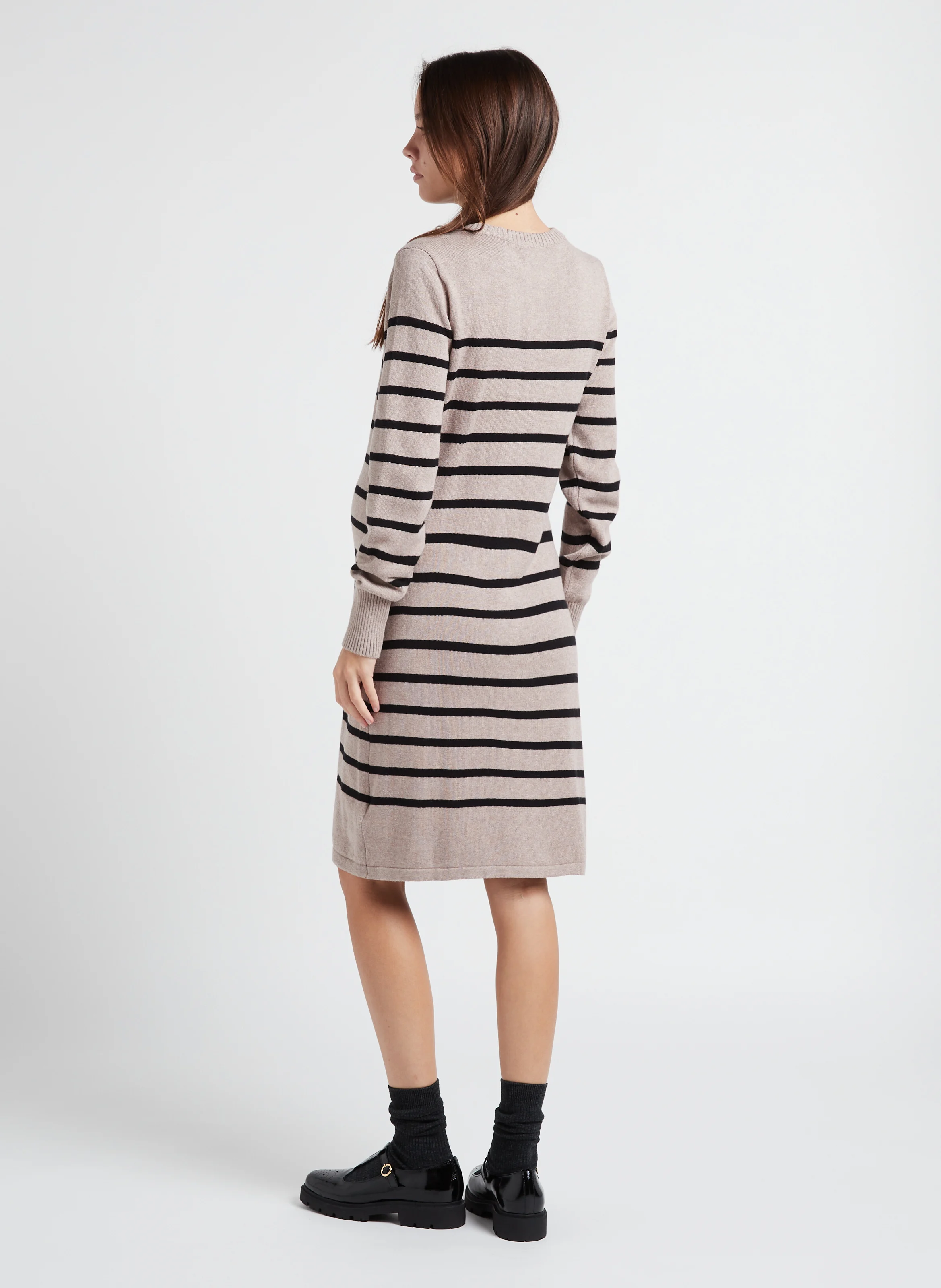 RHONA - Robe pull col rond de grossesse en coton | Rayé