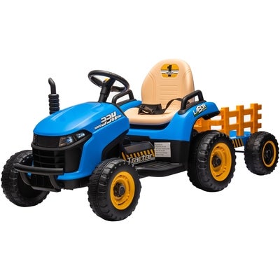Alex's Garage Eltraktor med Tilhenger, Blå