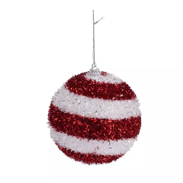Lot de 3 boules de Noël (D100 mm) Spiralis Rouge