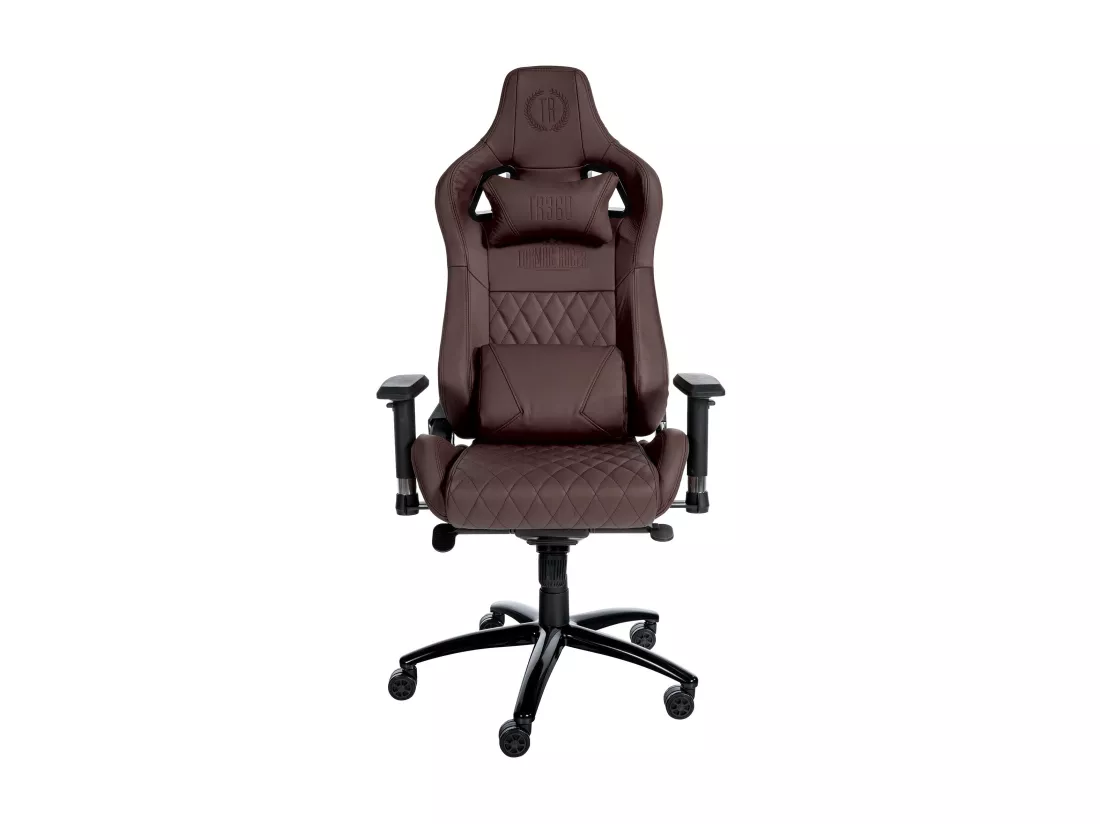 Chaise de bureau - Véritable cuir & Métal - Marron - Keren