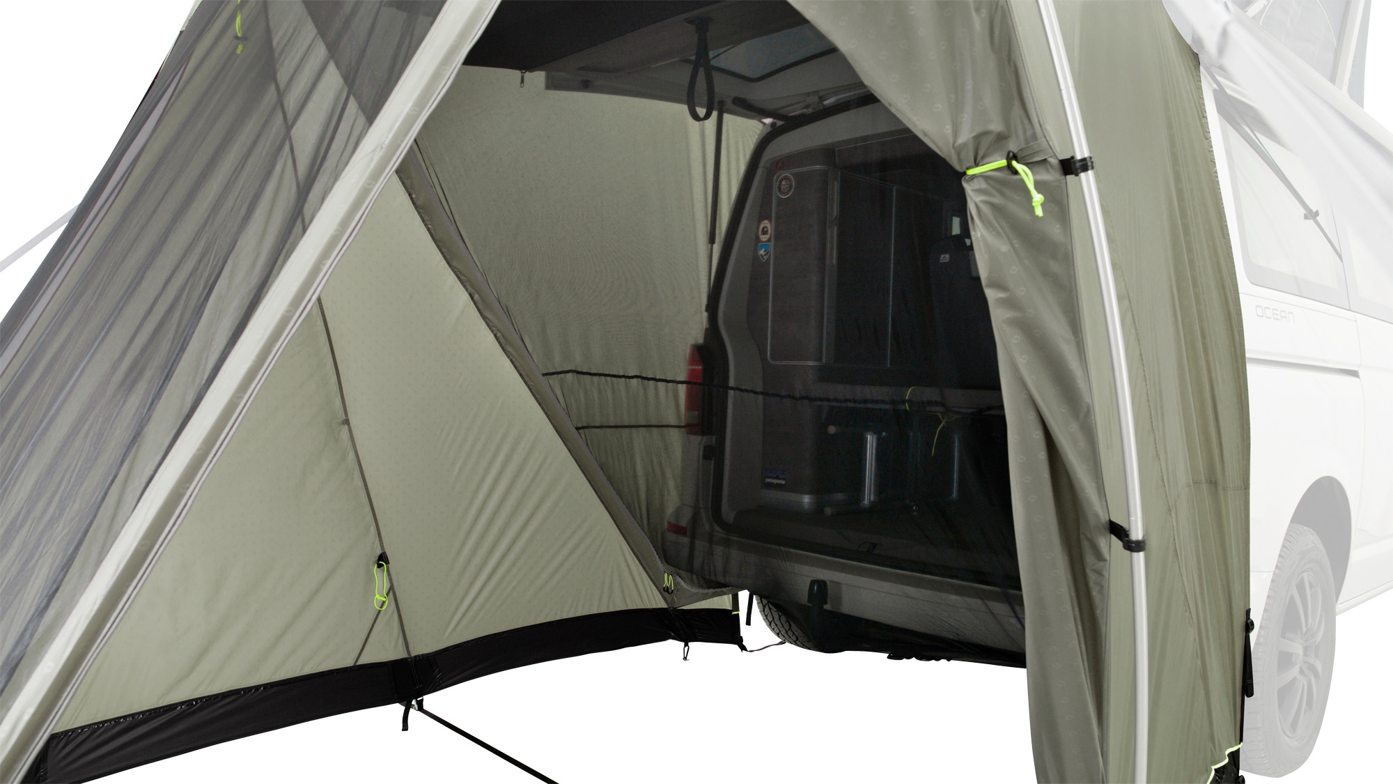 Outwell Sandcrest L Vorzelt / Heckzelt für Campingbusse / Transporter Grün