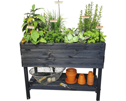 Verhoogd tuinbed op palen promadino incl. folie 100 x 50 x 80 cm antraciet