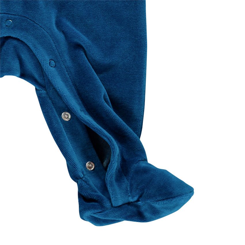 Lot de 2 dors-bien en velours rayé et bleu pour bébé garçon - Bleu marine