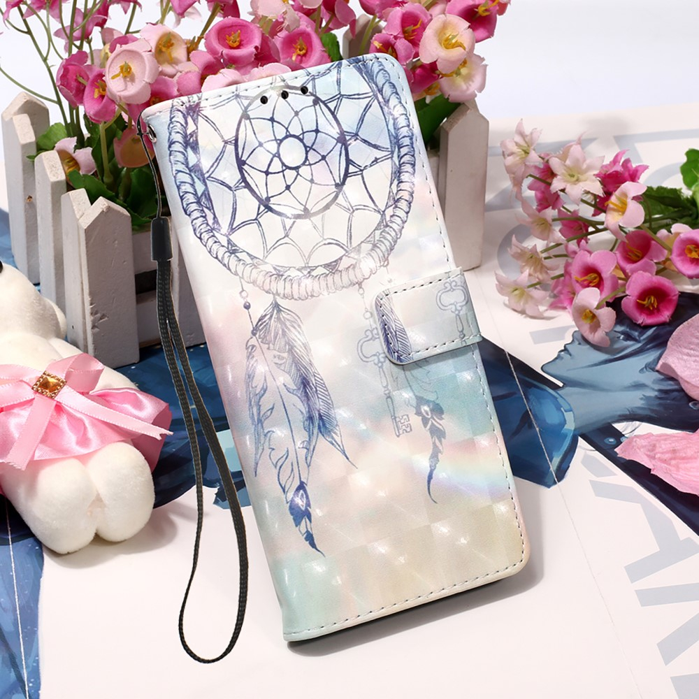 Samsung Galaxy S22 5G Leder Tasche Traumfänger - Blau / Weiss
