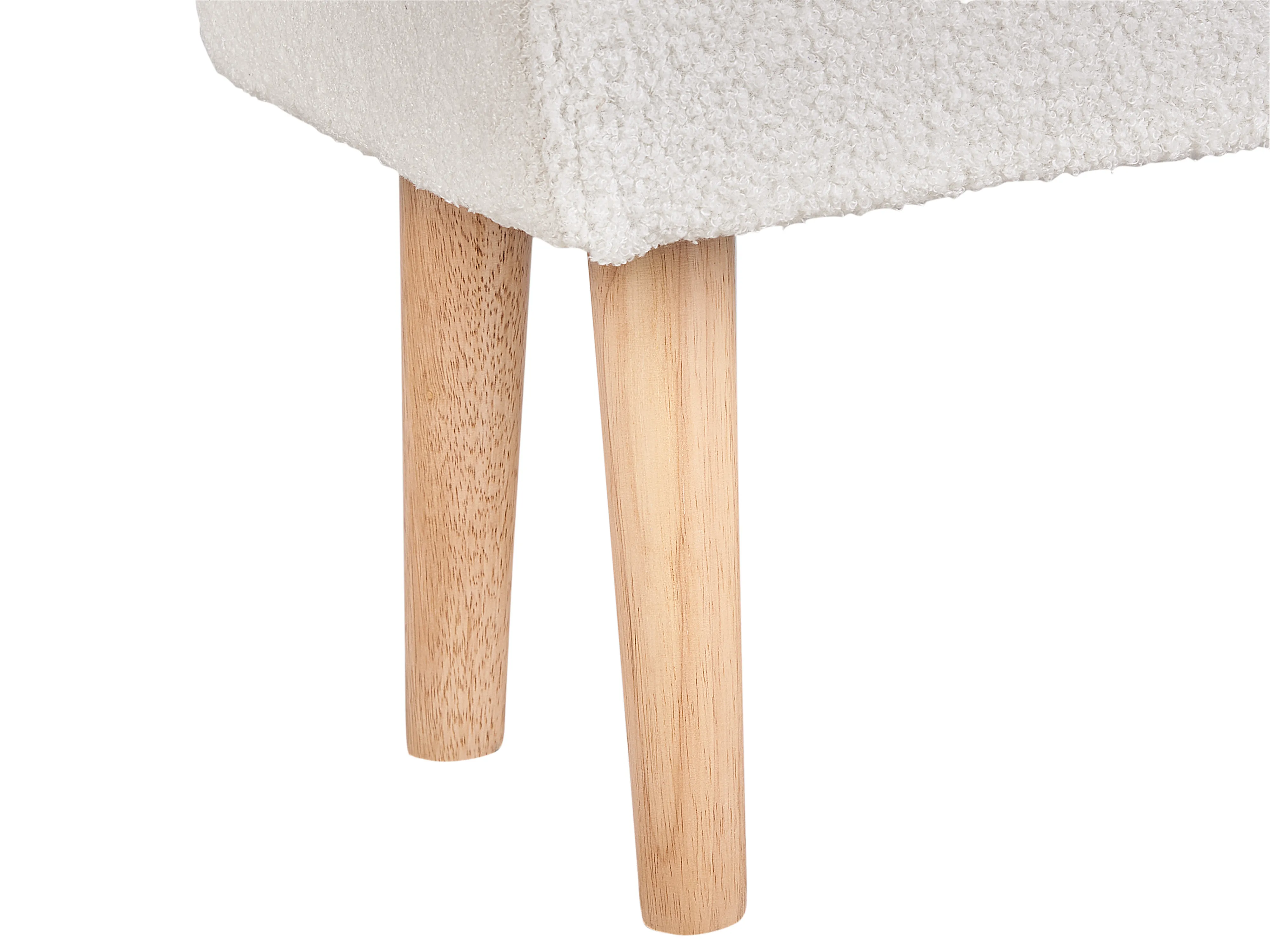 Hocker TAKOMA Bouclé Wit
