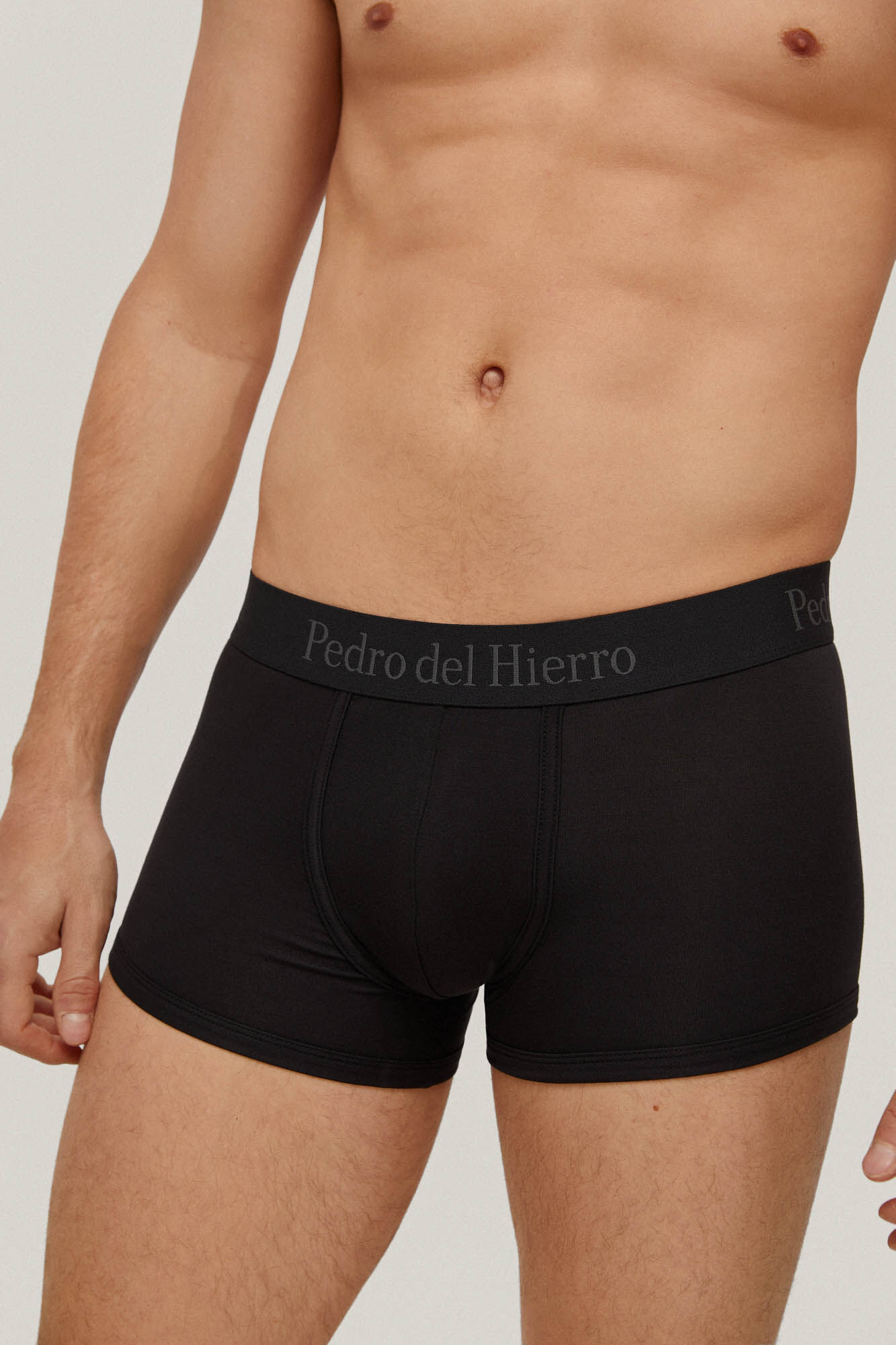 Calção boxer curto de malha lisa - Preto
