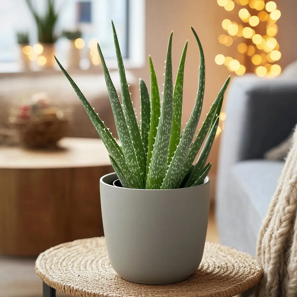 Aloë vera - Set van 2 - Aloe barbadensis - Hoogte 25-40cm - ⌀10,5cm