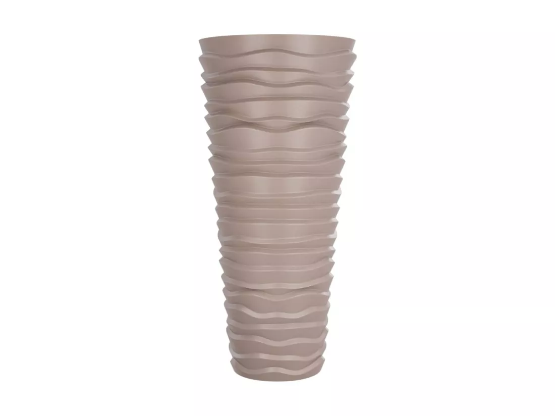 Jardinière et intérieur amovible moka 18/45 L PP aspect rainuré